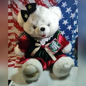  Vintage Dan Dee 1998 Snowflake Teddy Bear W/ A Happy New Year Tag.